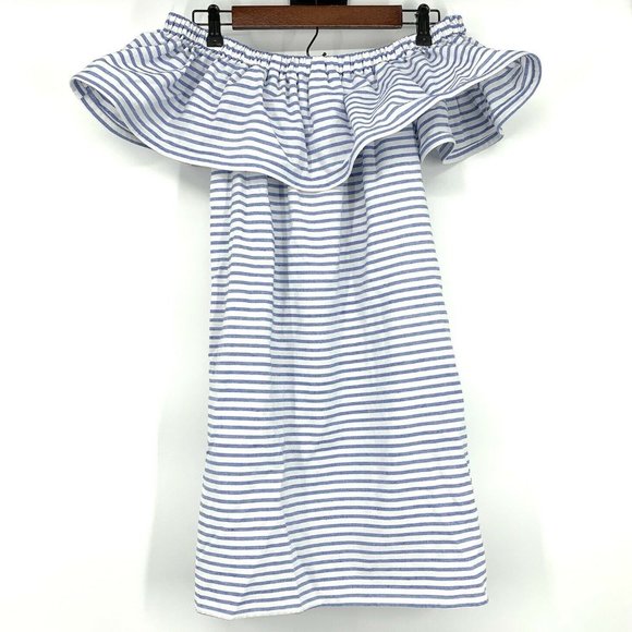 Revolve Line & Dot Stripe Off Shoulder Lea Dress - Picture 6 of 9